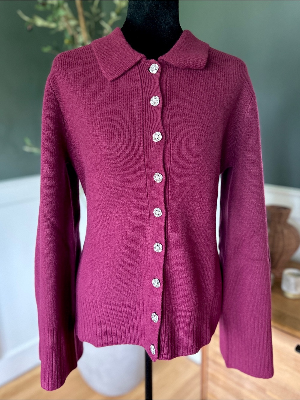 J.Crew Milano-Stitch Cinched-Waist Cardigan with Embellished Buttons, NWT - Picture 2 of 11